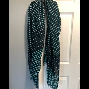 J Crew Turquoise and Navy Blue Scarf